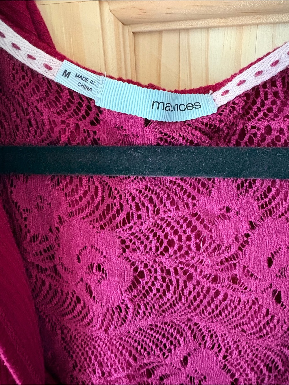 Maurices Raspberry Lace Knit Top - Picture 2 of 5